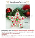 Snowflakes peyote star pattern by Lady Lunar Cat — minimal 3 colors vintage Christmas beading PDF 17PS016A