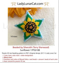 Sunflower peyote star 17PS010B - 27 beads 14 rows blue sky clouds summer PDF LadyLunarCat