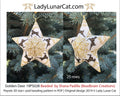 Golden deer peyote star pod bundle by Lady Lunar Cat — Christmas vintage ornament beading PDF 19PS028