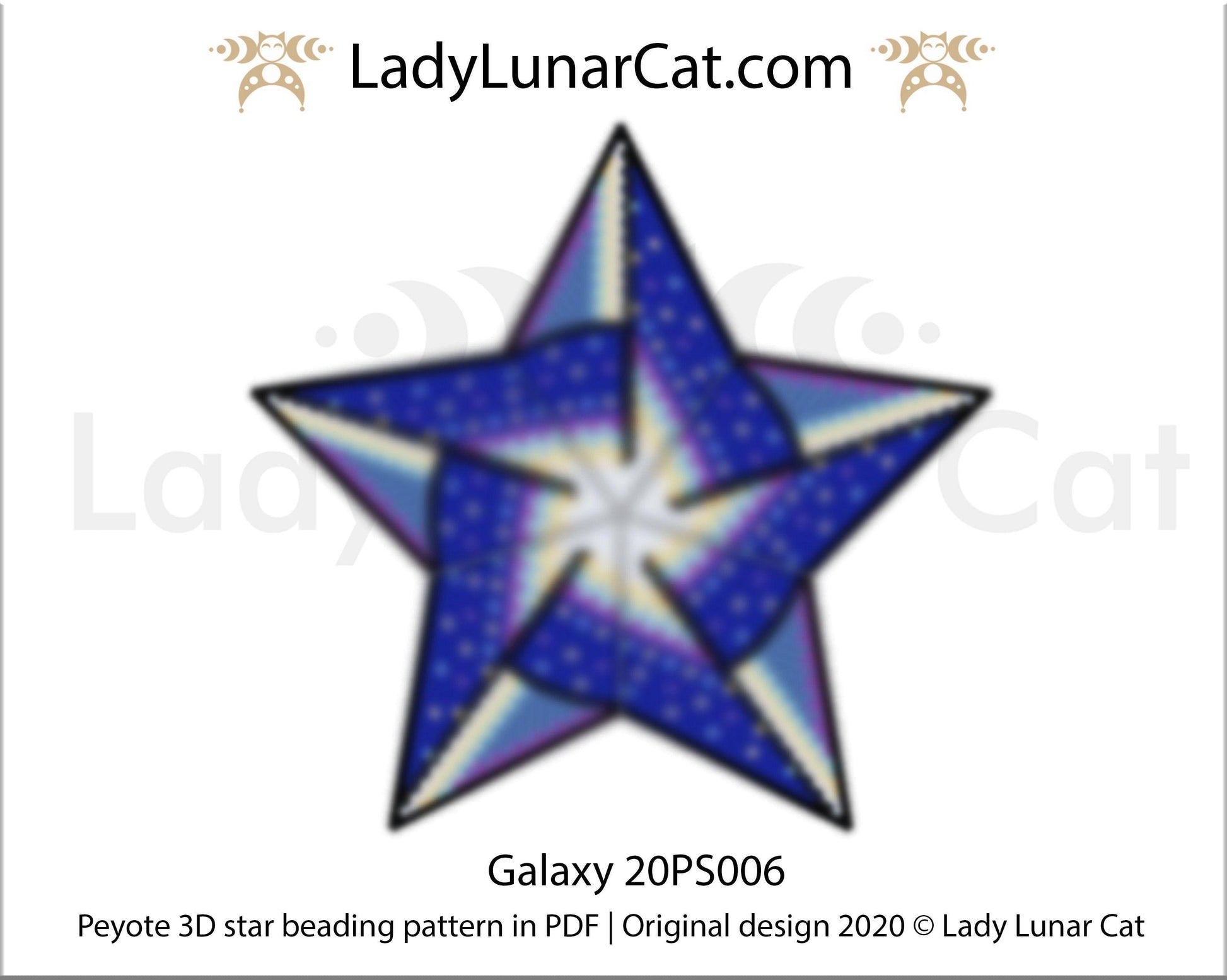 Peyote star patterns for beading celestial Galaxy 20PS006 LadyLunarCat