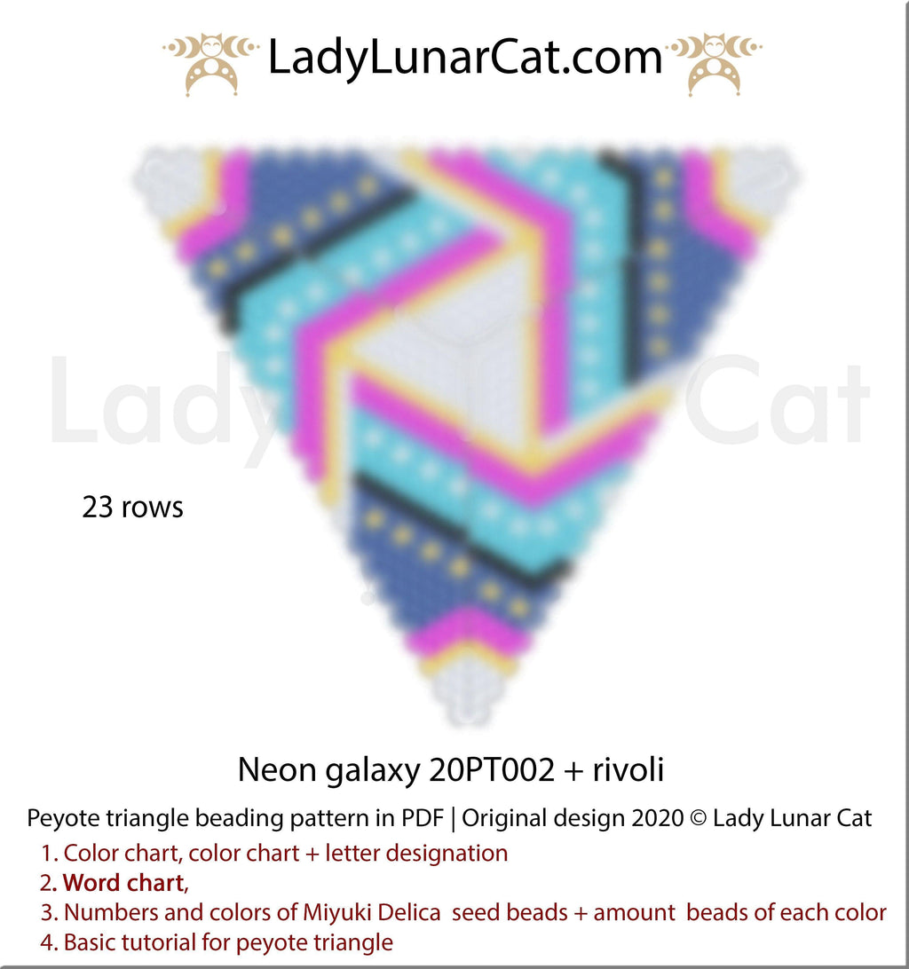 Peyote triangle pattern Galaxy 20PT002 LadyLunarCat