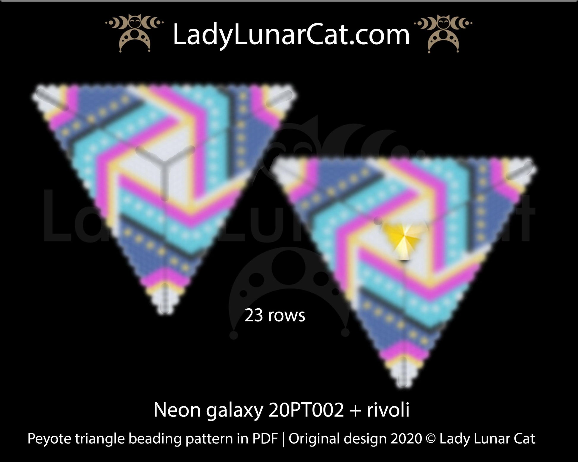 Peyote triangle pattern Galaxy 20PT002 LadyLunarCat