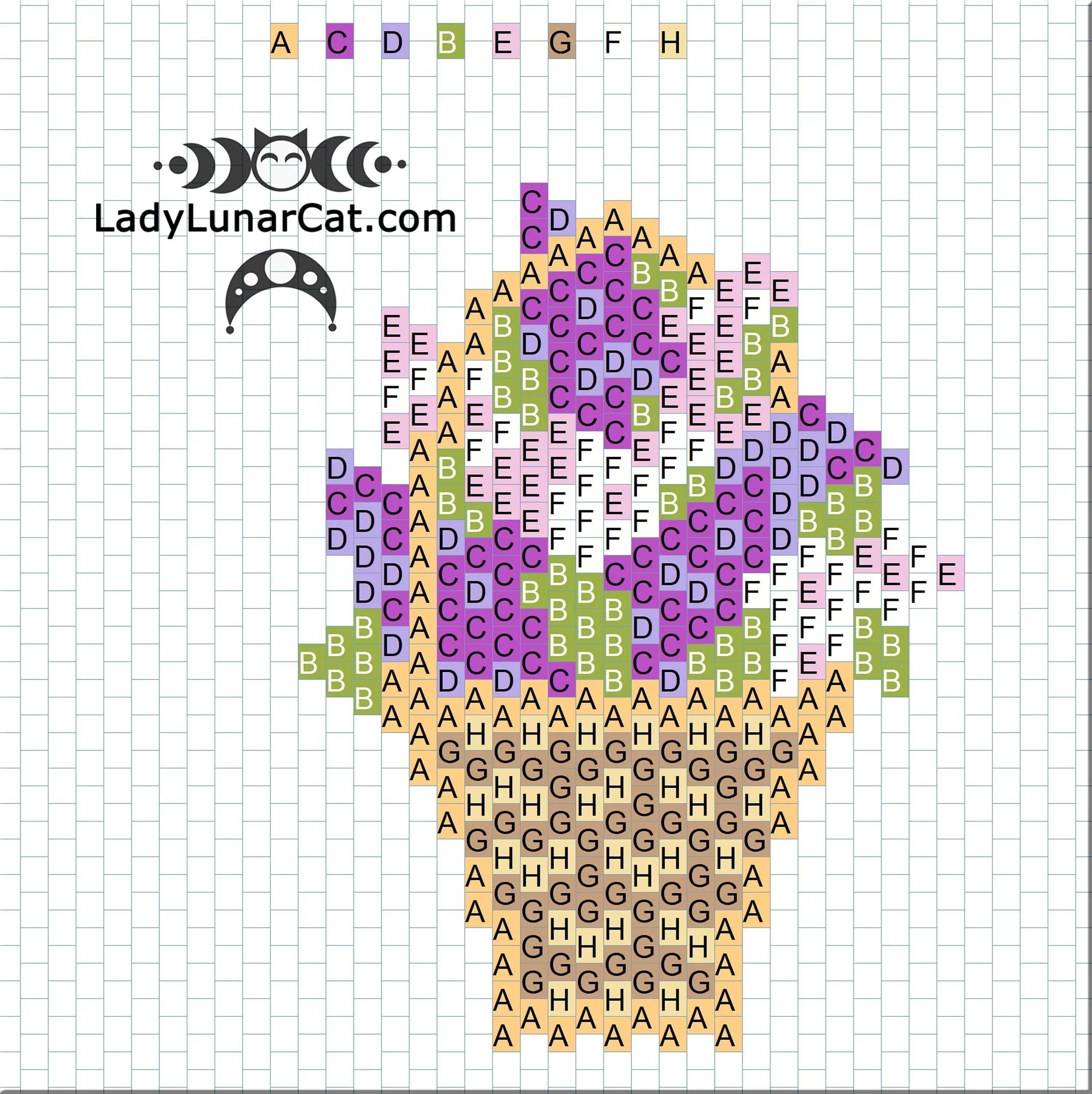 Lilac Flower peyote triangle colorway 2 - vintage floral spring tones LadyLunarCat