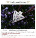 Lilac Flower beaded triangle full view - vintage floral peyote 33 rows Miyuki Delica LadyLunarCat