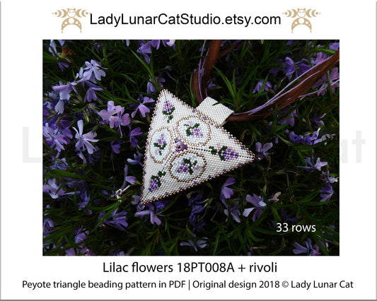 Peyote triangle pattern Lilac flower  18PT008A LadyLunarCat