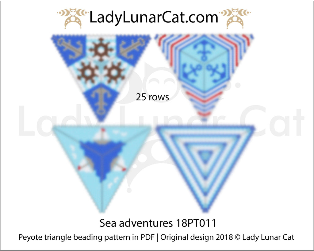 Peyote triangle pattern Sea adventures 18PT011 LadyLunarCat