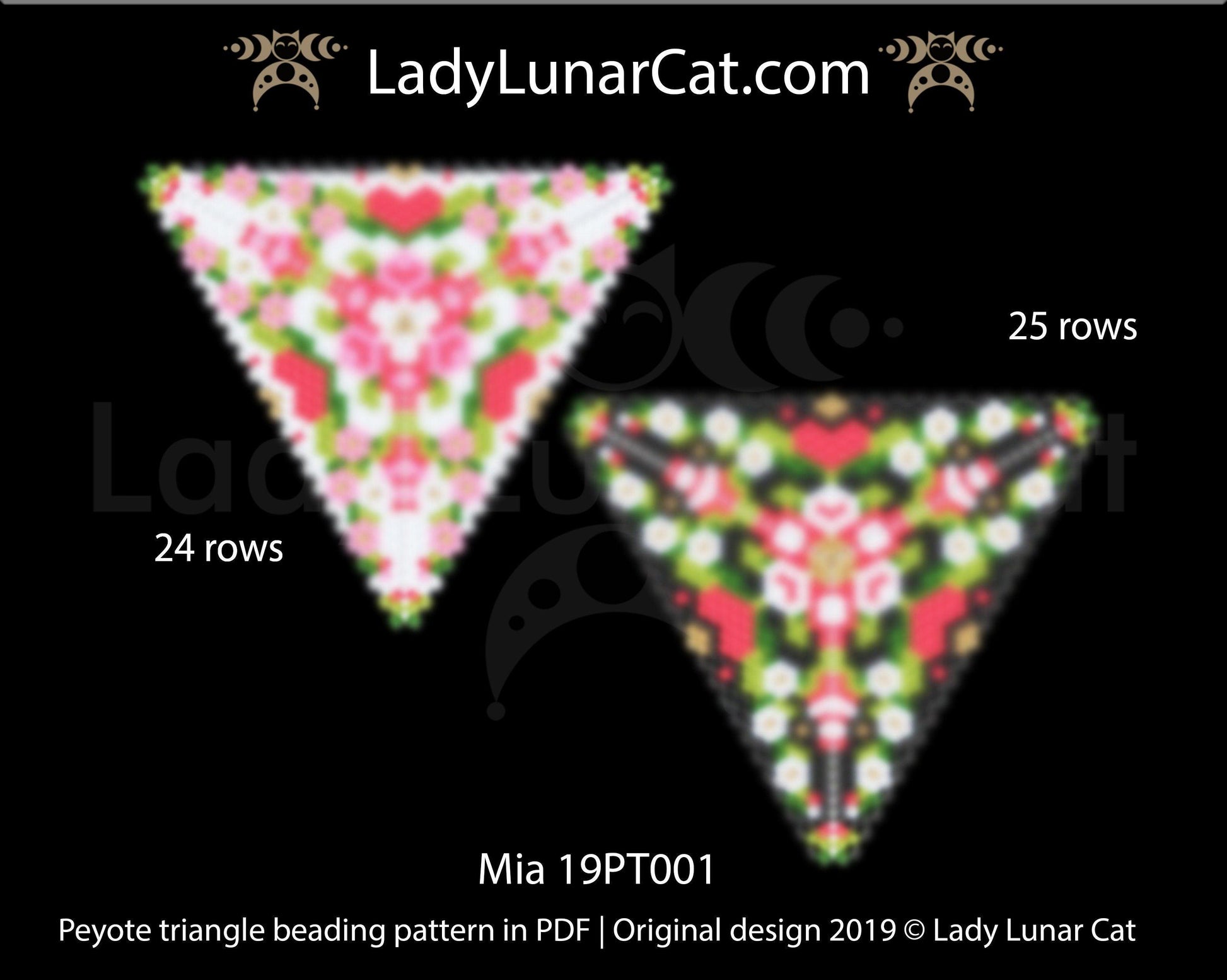 Peyote triangle pattern for beading Mia 19PT001 LadyLunarCat
