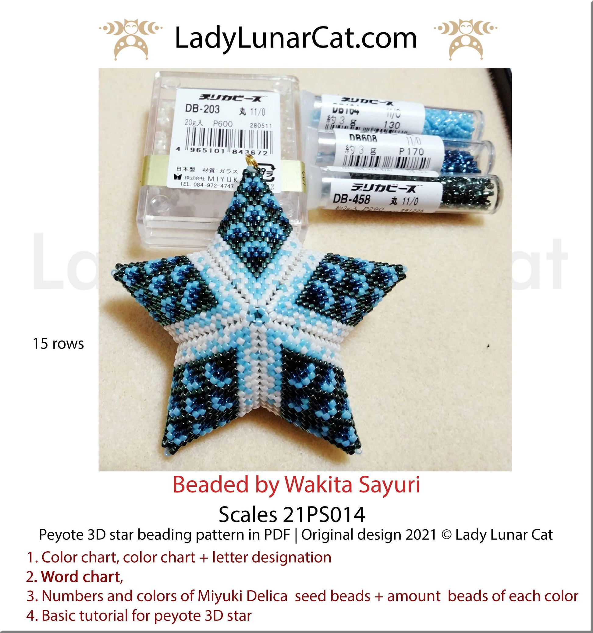 Beaded star pattern for beading - Scales 21PS014 - LadyLunarCat