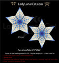 Sea snowflake peyote star pattern PDF by Lady Lunar Cat — winter ocean 21PS022