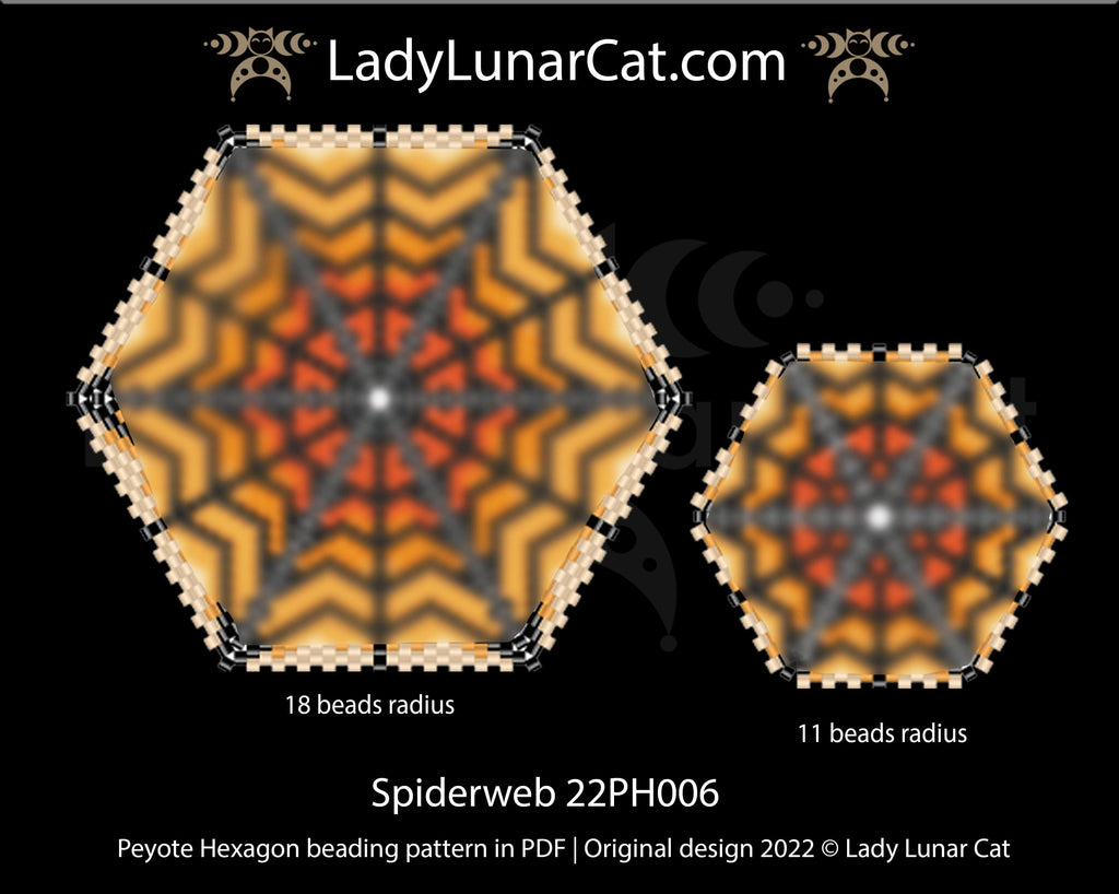 Peyote hexagon pattern for beading Spiderweb 22PH006 LadyLunarCat