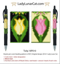 Tulip peyote pen cover pattern PDF by Lady Lunar Cat — spring floral 18P010