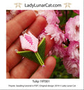 Peyote stitch 3D tulip - 2 sizes 5 colors brooch earrings pendant PDF LadyLunarCat