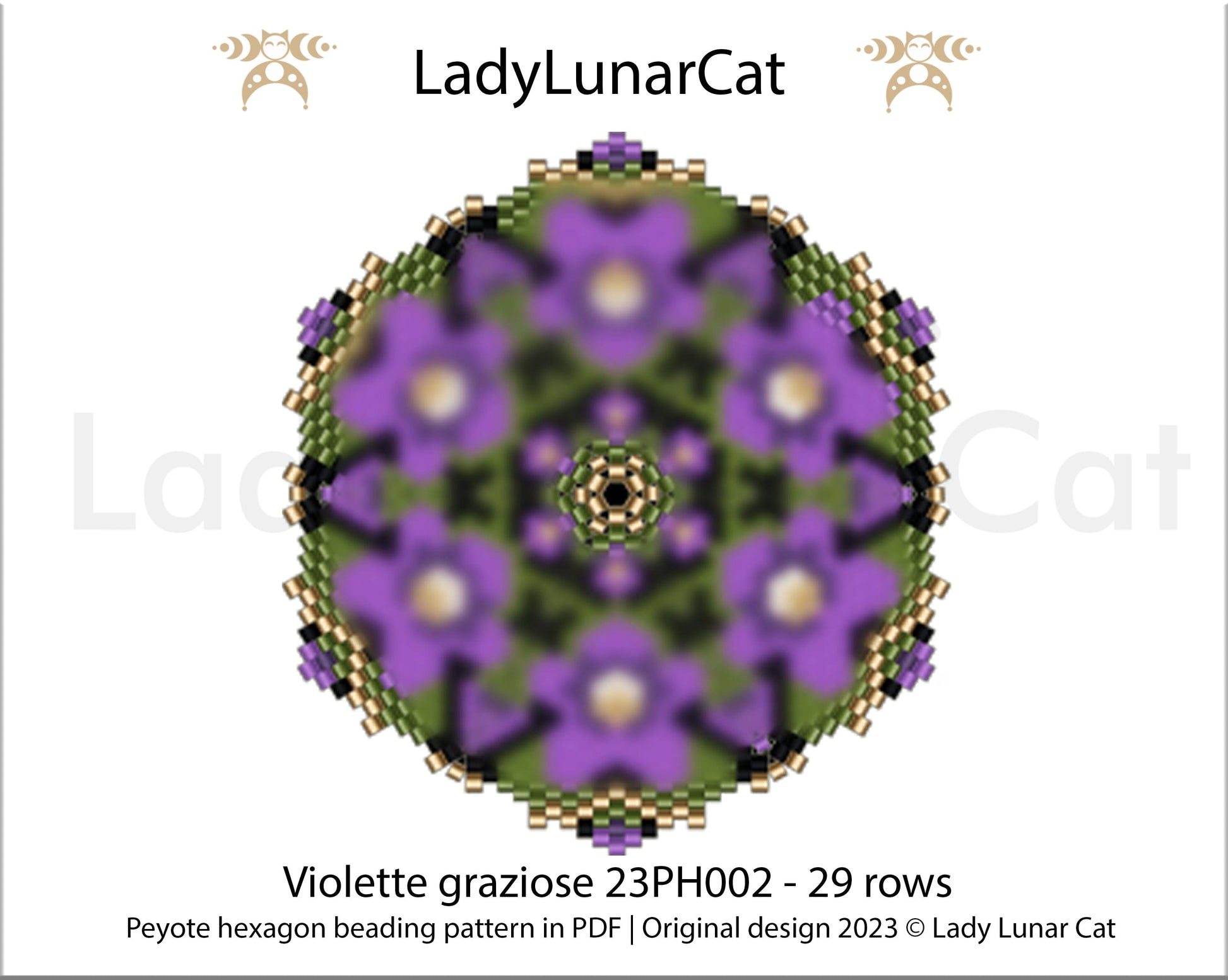 Copy of Peyote hexagon pattern for beading Spiderweb 22PH006 LadyLunarCat