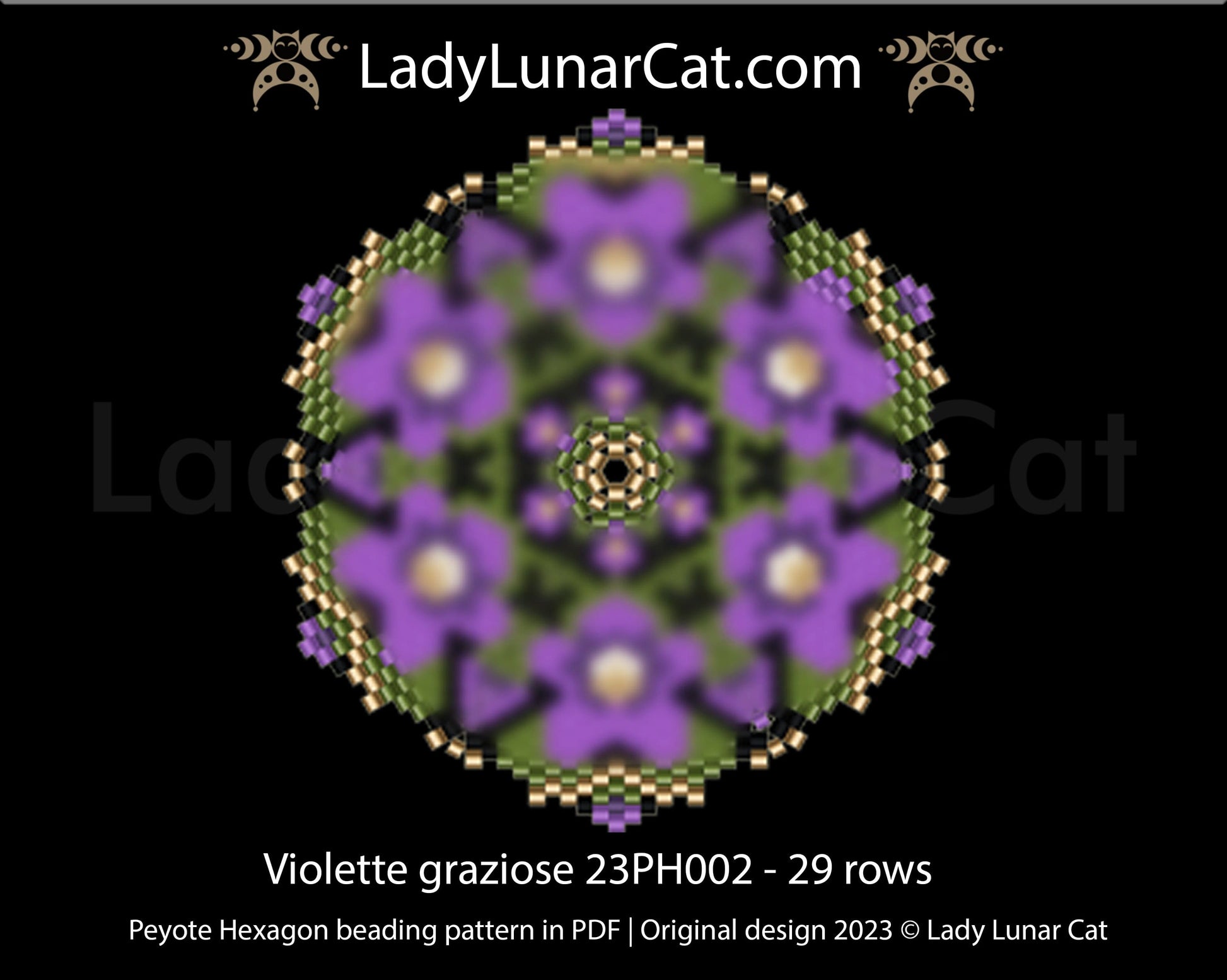 Copy of Peyote hexagon pattern for beading Spiderweb 22PH006 LadyLunarCat