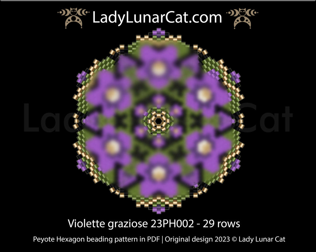 Copy of Peyote hexagon pattern for beading Spiderweb 22PH006 LadyLunarCat