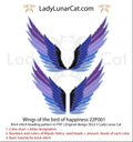 Bird of happiness brick stitch wings pattern PDF by Lady Lunar Cat — blue bird 22P001
