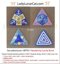 Sea adventures peyote triangle pattern by Lady Lunar Cat — 4 colorways ocean nautical pendant beading PDF 18PT011