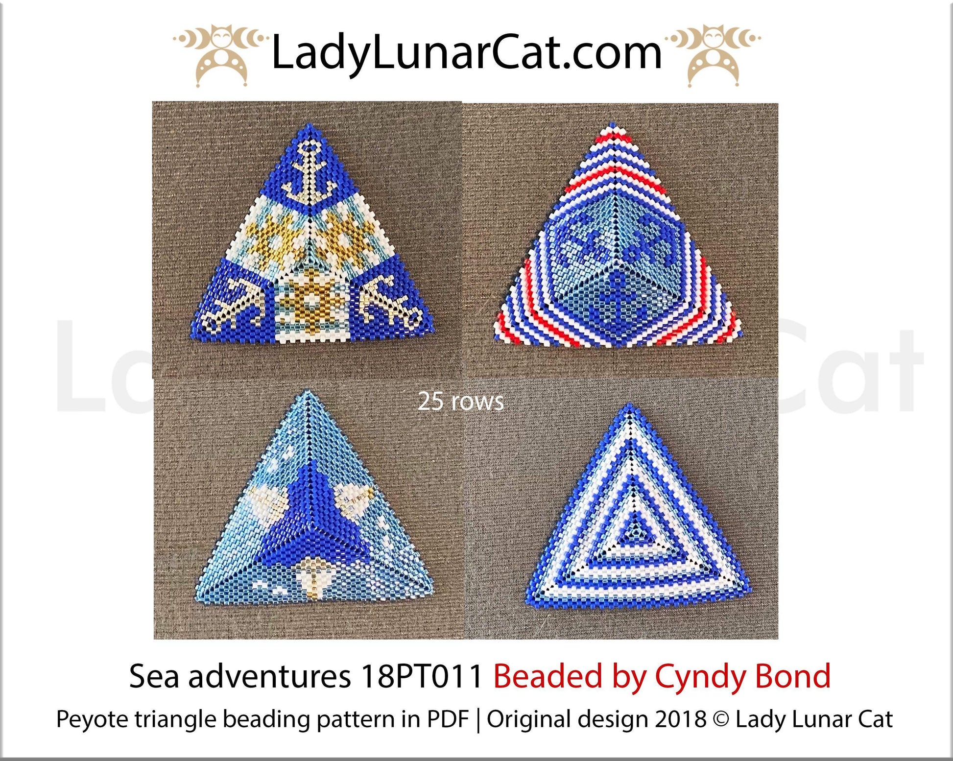 Peyote triangle pattern Sea adventures 18PT011 LadyLunarCat