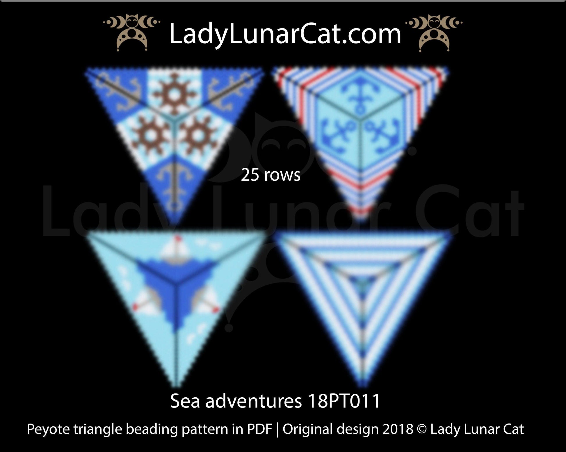 Peyote triangle pattern Sea adventures 18PT011 LadyLunarCat