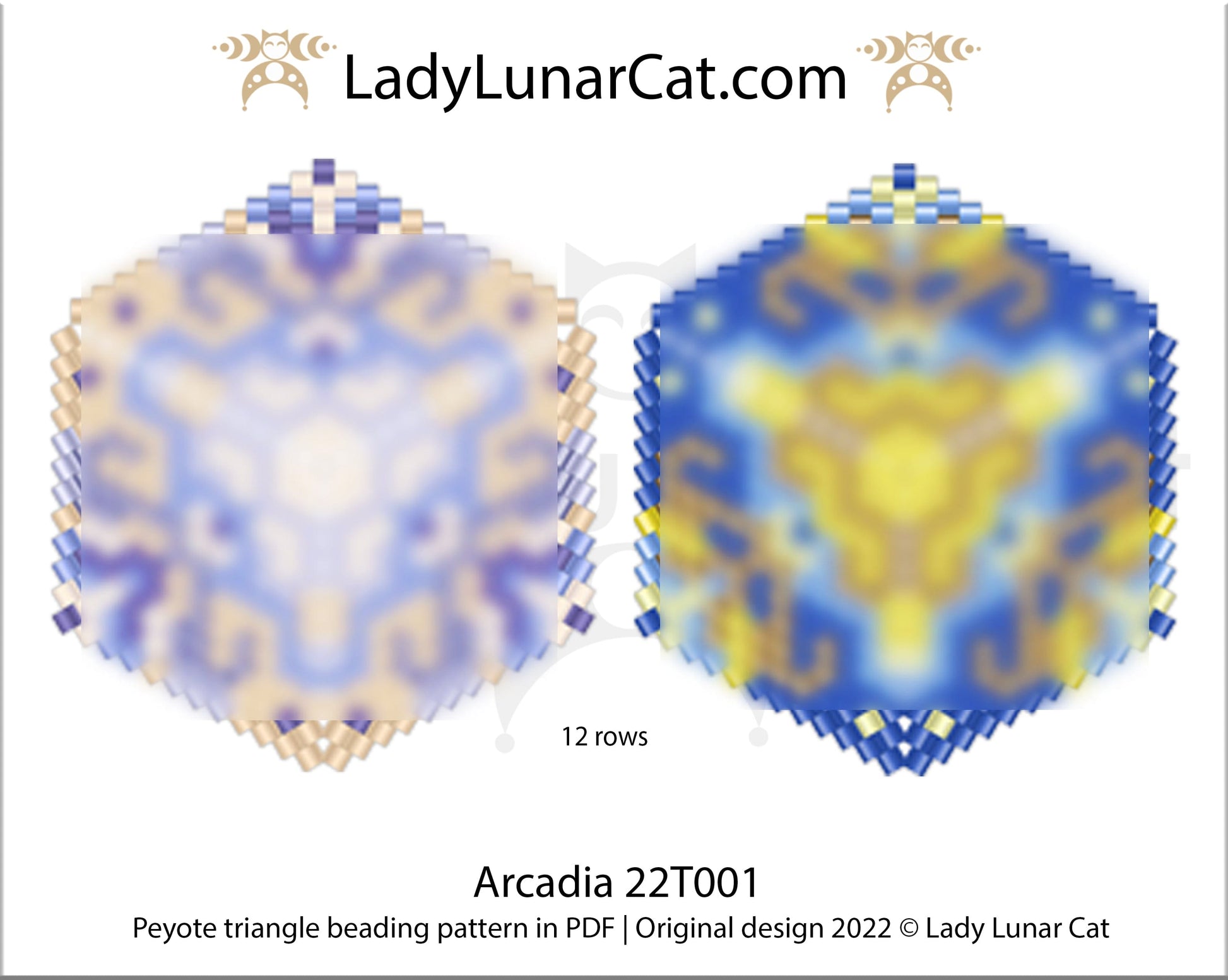 Peyote triangle pattern for beading Arcadia 22T001 LadyLunarCat