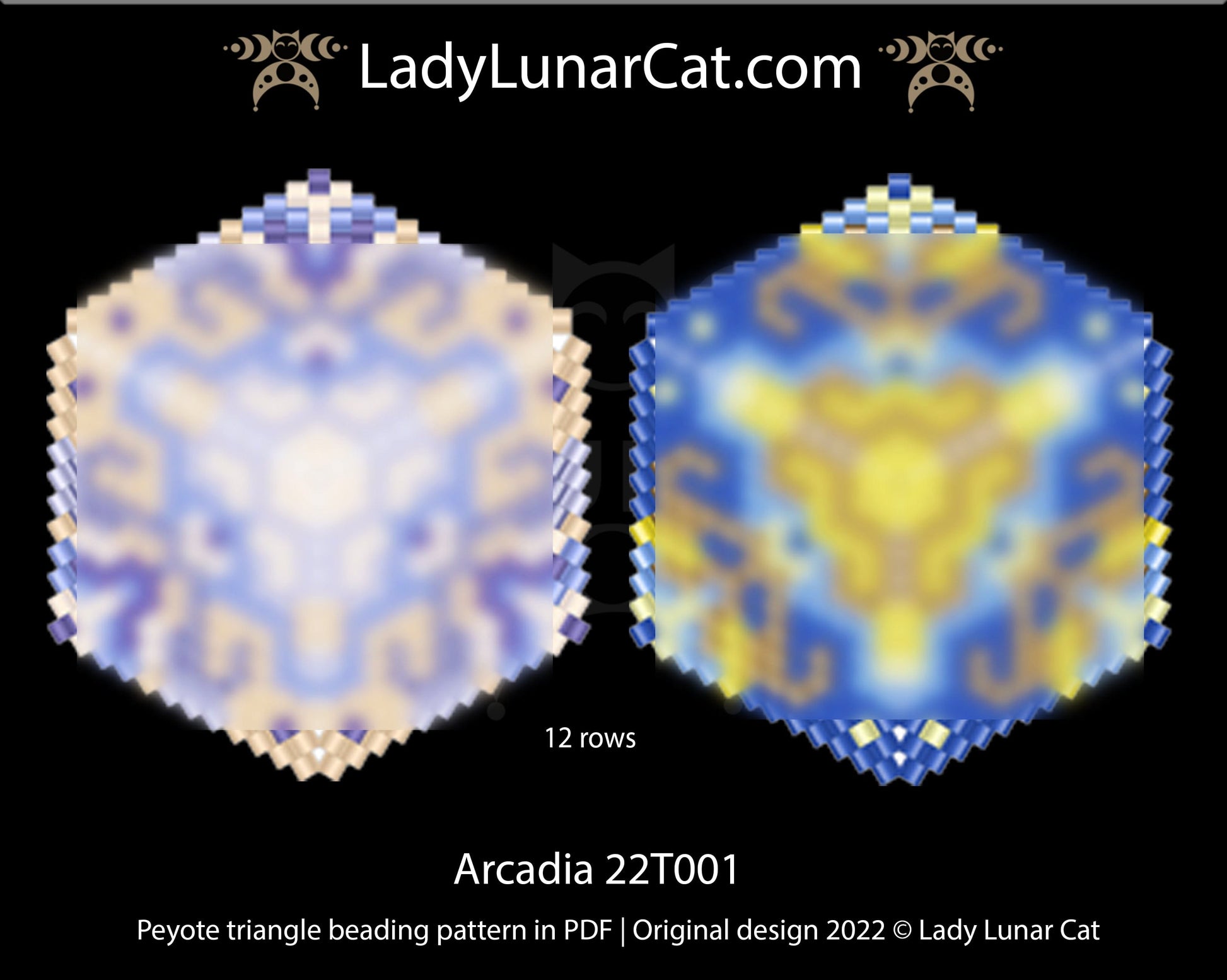 Peyote triangle pattern for beading Arcadia 22T001 LadyLunarCat